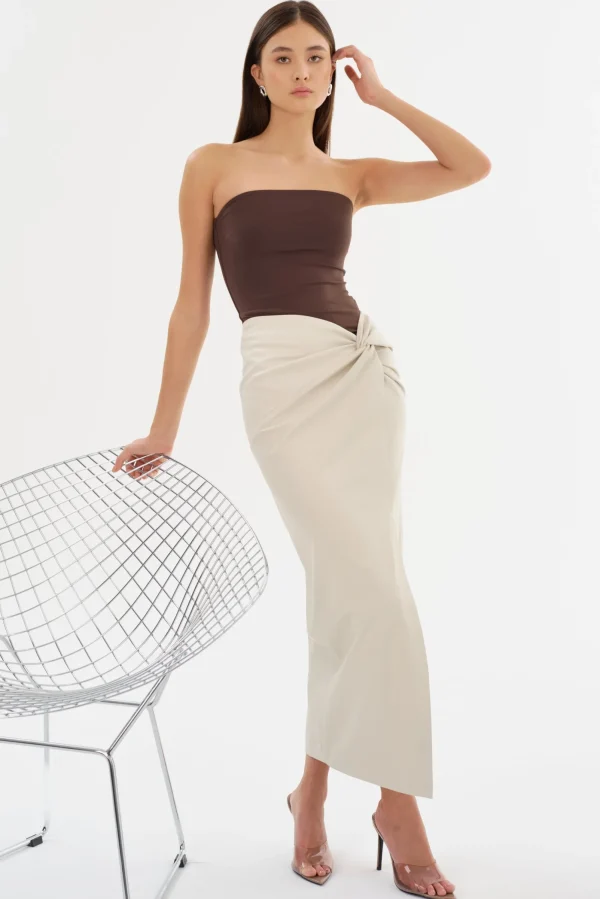 LAMARQUE Skirts | EILEEN | Faux Leather Maxi Skirt Bone