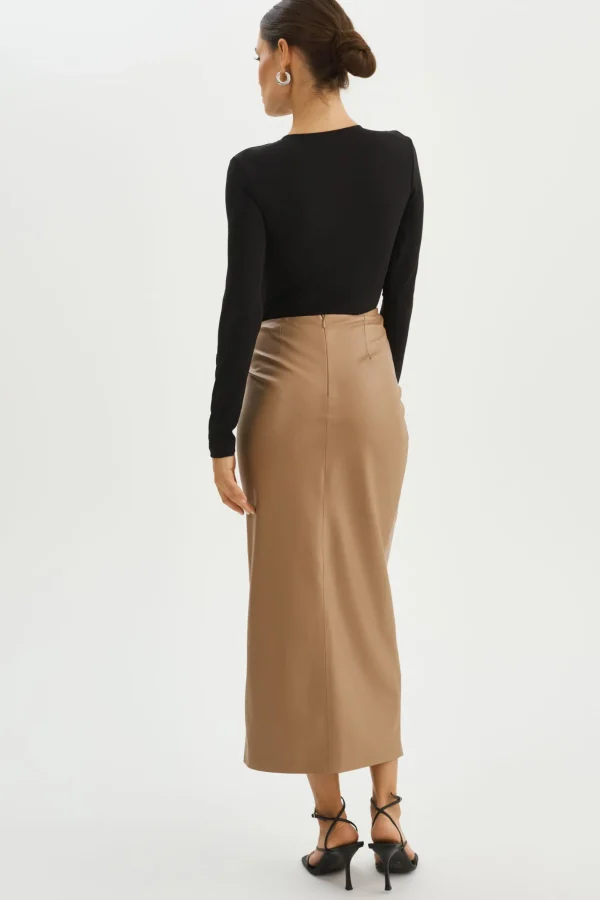LAMARQUE Skirts | EILEEN | Faux Leather Maxi Skirt Mocha