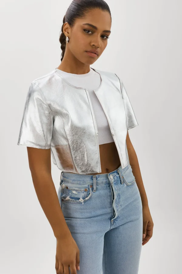 LAMARQUE Leather Jackets | ELIA | Reversible Jacket Ash Grey/ Silver