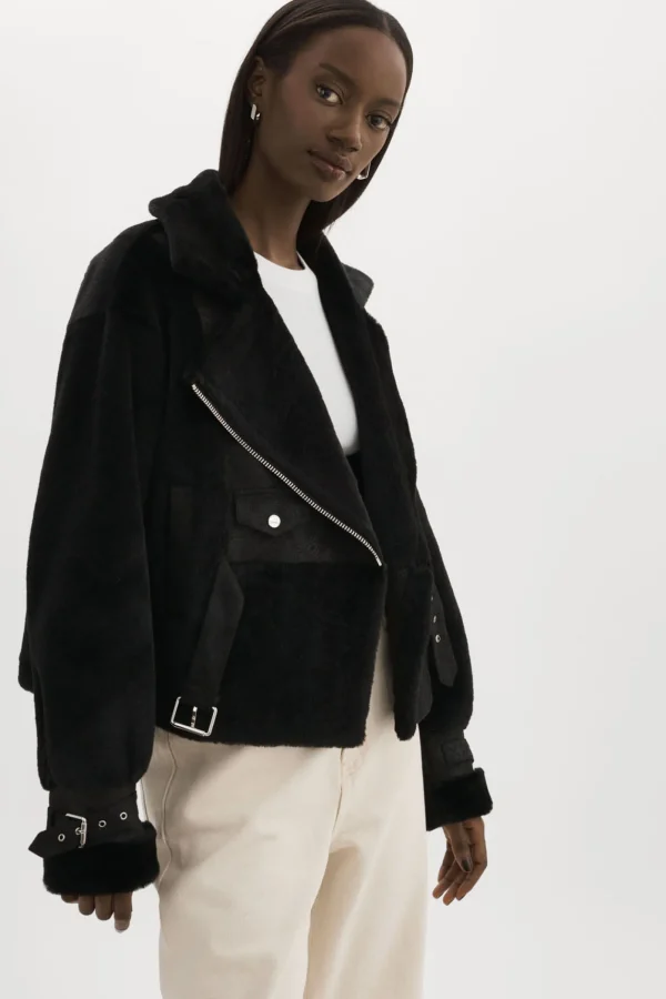 LAMARQUE Coats&Jackets | ELODY | Faux Fur Jacket Black / Black