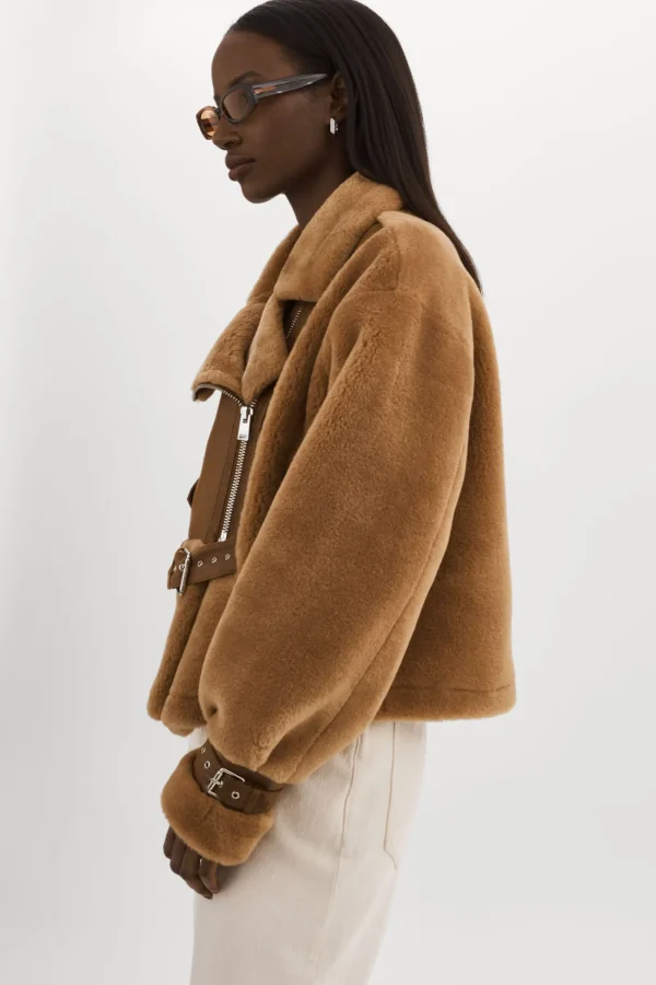 LAMARQUE Coats&Jackets | ELODY | Faux Fur Jacket Mocha/Brown