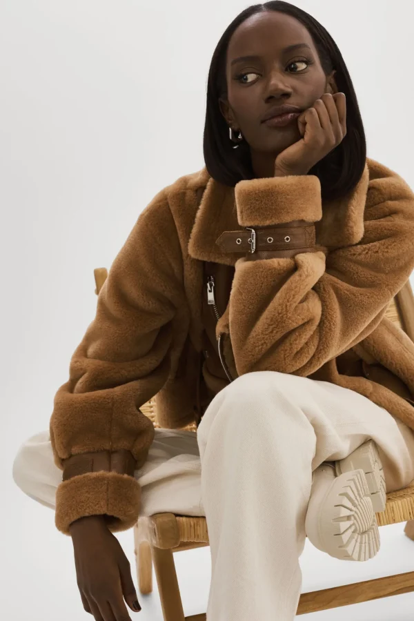 LAMARQUE Coats&Jackets | ELODY | Faux Fur Jacket Mocha/Brown