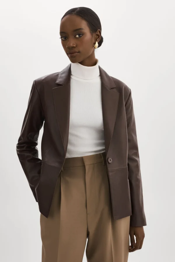 LAMARQUE Leather Jackets | ELZA | Leather Blazer MAHOGANY