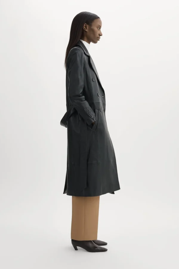 LAMARQUE Coats&Jackets | Leather Jackets | ERMA | Leather Trench Coat Black