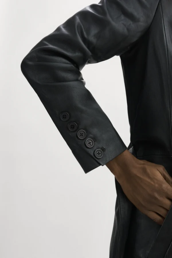 LAMARQUE Coats&Jackets | Leather Jackets | ERMA | Leather Trench Coat Black