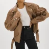 LAMARQUE Leather Jackets | ESTIA | Leather Biker Jacket MOCHA