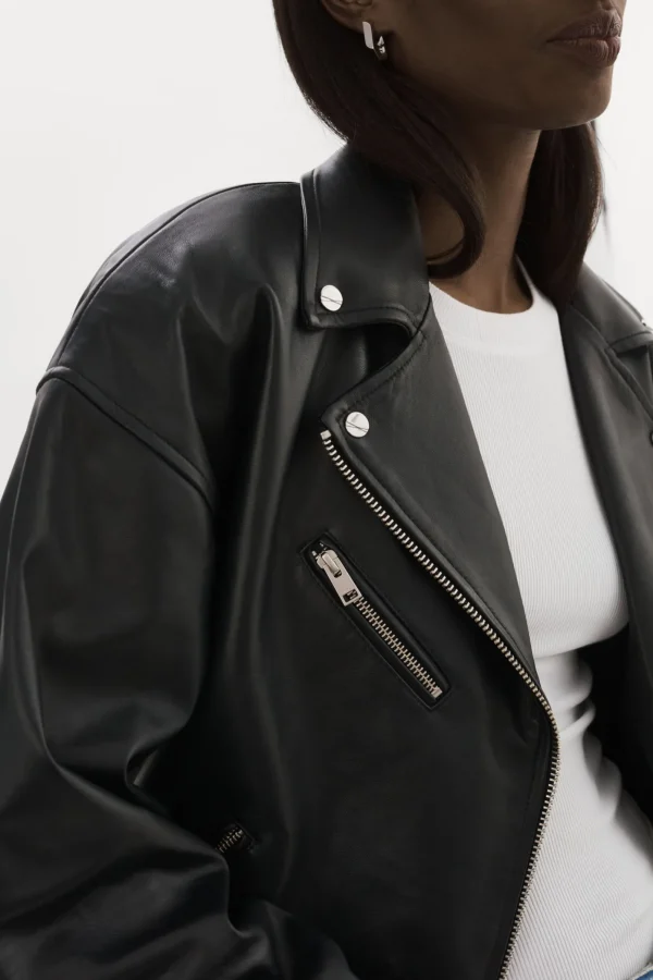 LAMARQUE Leather Jackets | ESTIA | Leather Biker Jacket Black