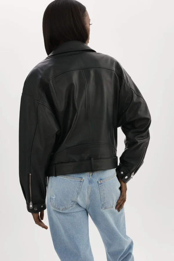 LAMARQUE Leather Jackets | ESTIA | Leather Biker Jacket Black