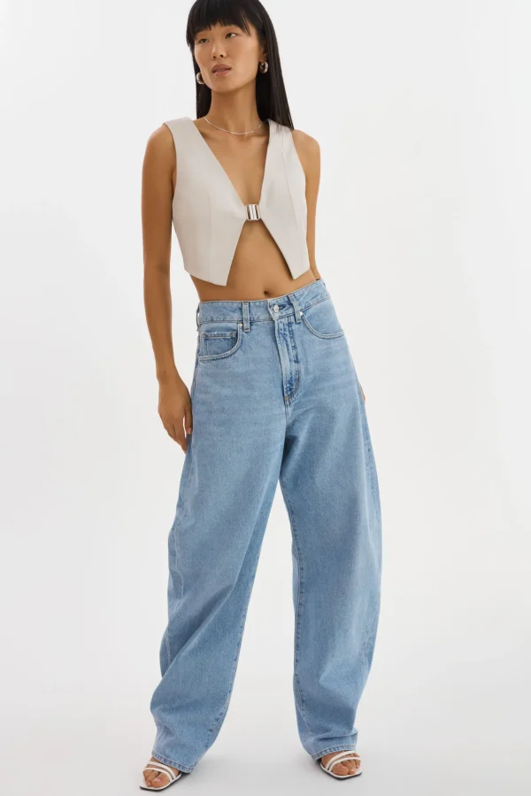 LAMARQUE Tops | ESTRELLA | Leather Vest Top Bone