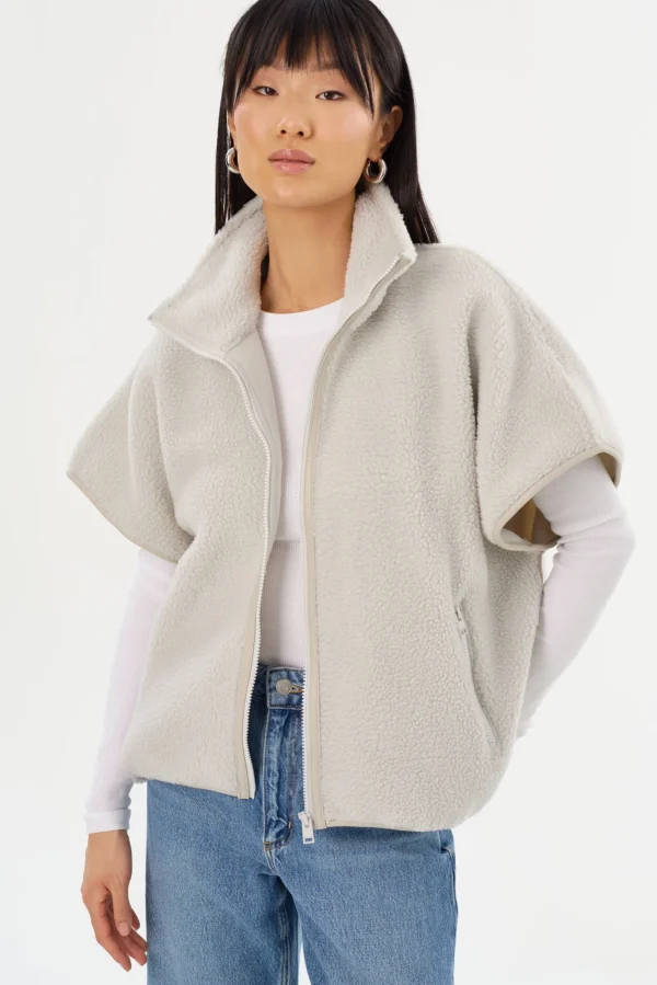 LAMARQUE Tops | EUDORA | Polar Fleece Vest Light Grey