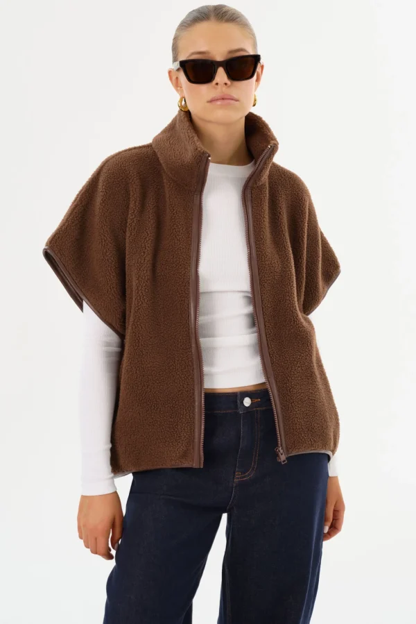 LAMARQUE Tops | EUDORA | Polar Fleece Vest Chestnut