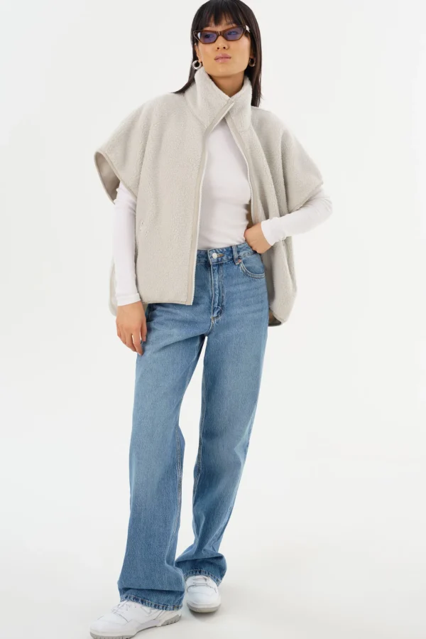 LAMARQUE Tops | EUDORA | Polar Fleece Vest Light Grey