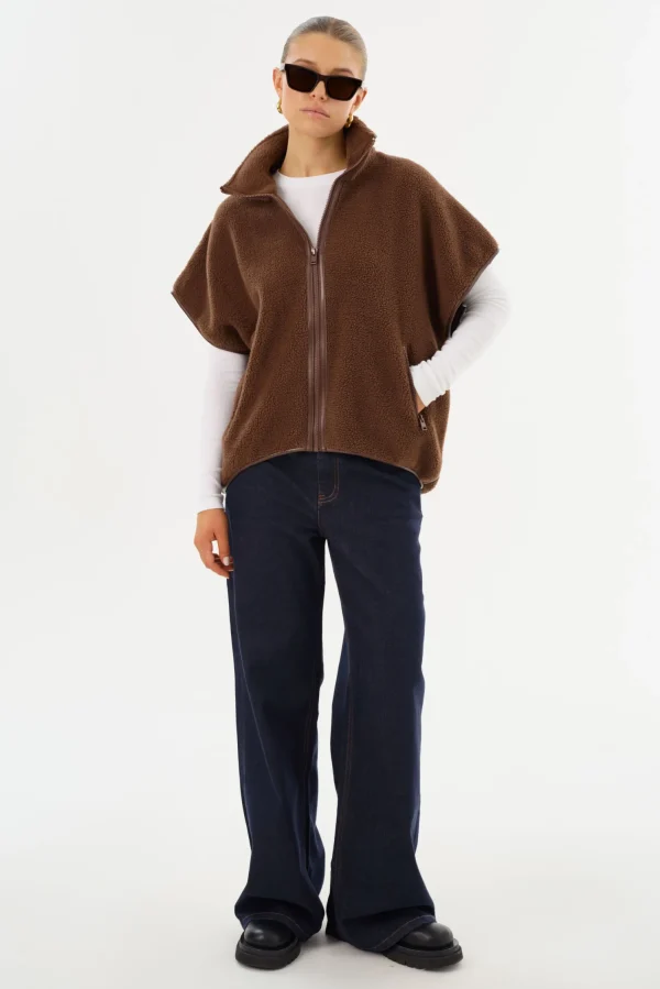 LAMARQUE Tops | EUDORA | Polar Fleece Vest Chestnut
