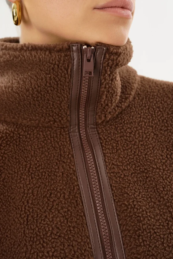 LAMARQUE Tops | EUDORA | Polar Fleece Vest Chestnut