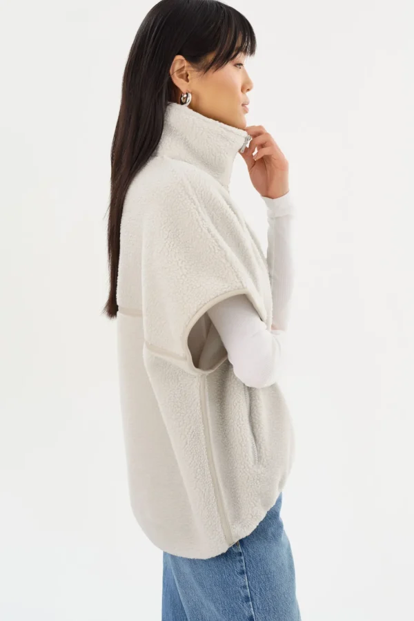 LAMARQUE Tops | EUDORA | Polar Fleece Vest Light Grey