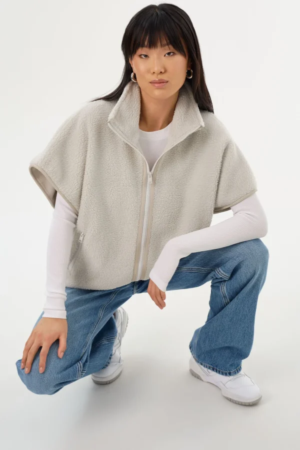 LAMARQUE Tops | EUDORA | Polar Fleece Vest Light Grey