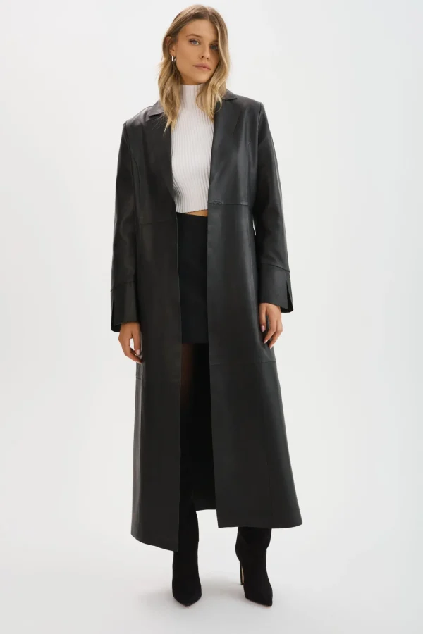LAMARQUE Coats&Jackets | Leather Jackets | EVANNA | Leather Maxi Coat Black