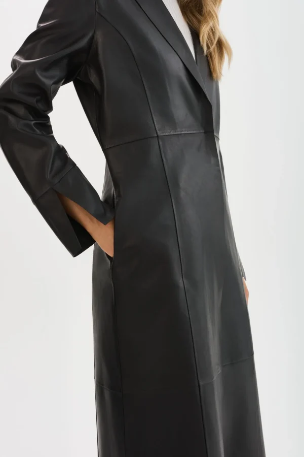LAMARQUE Coats&Jackets | Leather Jackets | EVANNA | Leather Maxi Coat Black