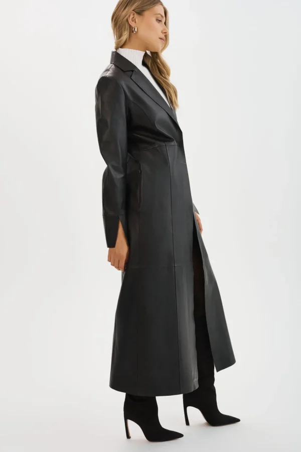 LAMARQUE Coats&Jackets | Leather Jackets | EVANNA | Leather Maxi Coat Black
