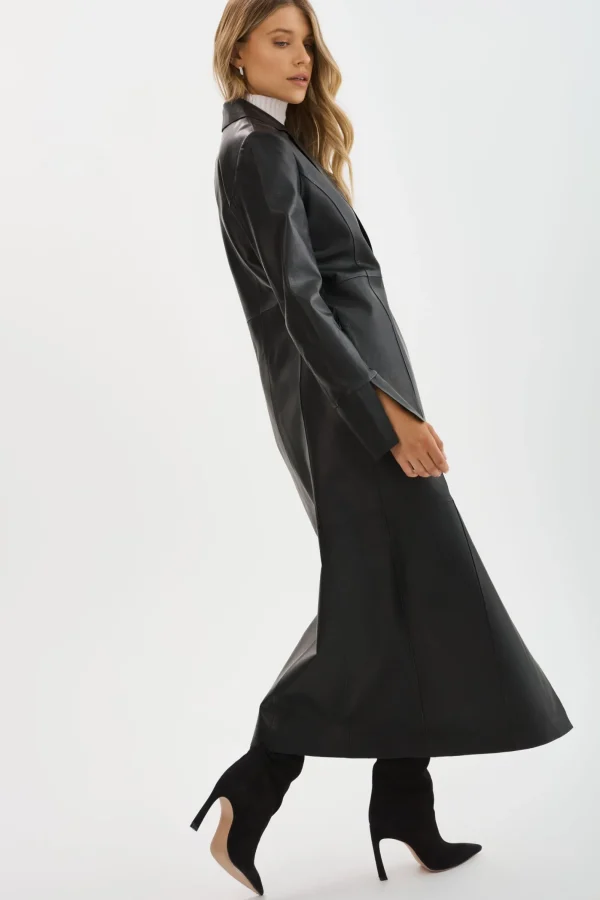 LAMARQUE Coats&Jackets | Leather Jackets | EVANNA | Leather Maxi Coat Black