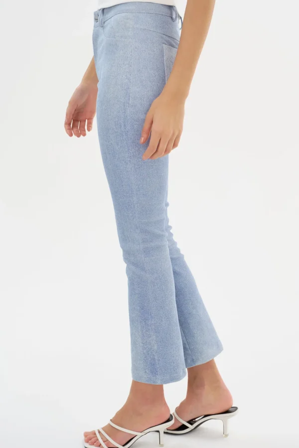 LAMARQUE Pants&Shorts | FARIS | Stretch Leather Pants Heather Blue