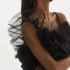 LAMARQUE Tops | FELETA | Ruffle Tulle Top Black