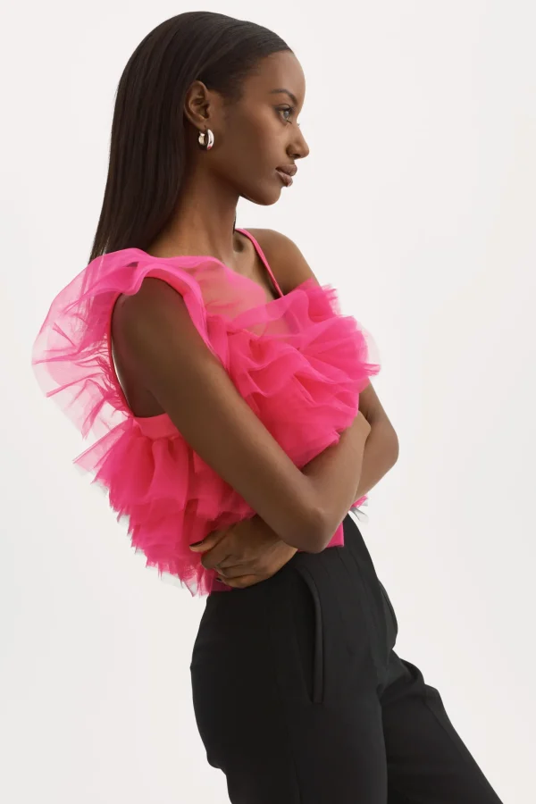 LAMARQUE Tops | FELETA | Ruffle Tulle Top Lilac Rose