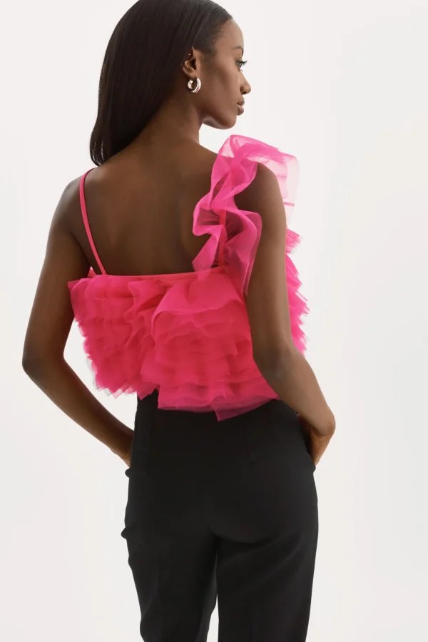 LAMARQUE Tops | FELETA | Ruffle Tulle Top Lilac Rose