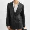 LAMARQUE Leather Jackets | FELINA | Oversized Leather Blazer Black
