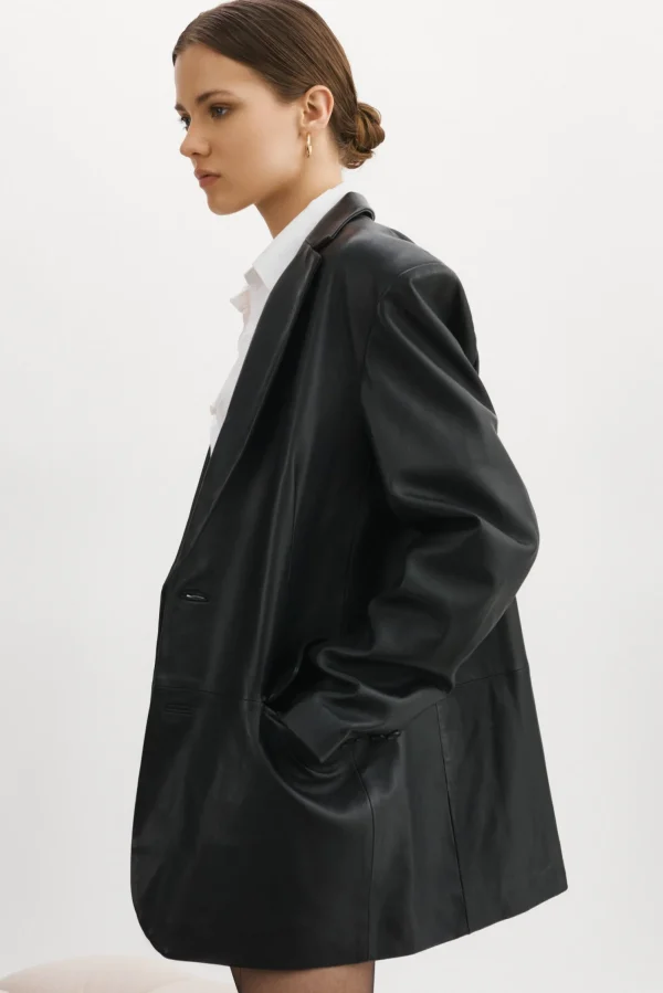 LAMARQUE Leather Jackets | FELINA | Oversized Leather Blazer Black