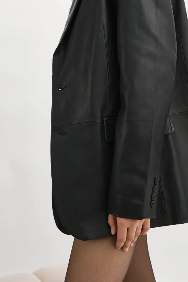 LAMARQUE Leather Jackets | FELINA | Oversized Leather Blazer Black