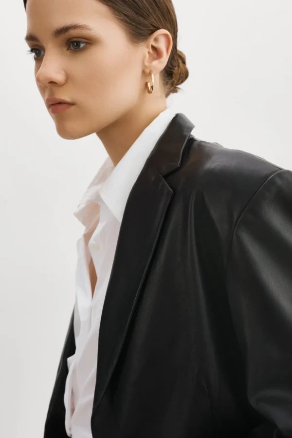 LAMARQUE Leather Jackets | FELINA | Oversized Leather Blazer Black