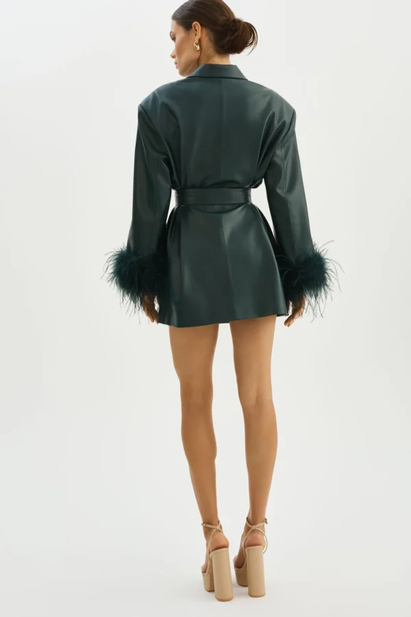LAMARQUE Dresses | Coats&Jackets | GALIA | Feather Trim Blazer Dark Jade