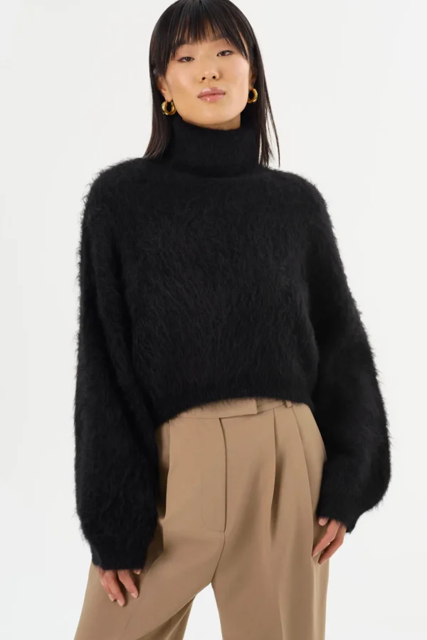 LAMARQUE Tops | GARCELLE | Wool Turtleneck Sweater Black