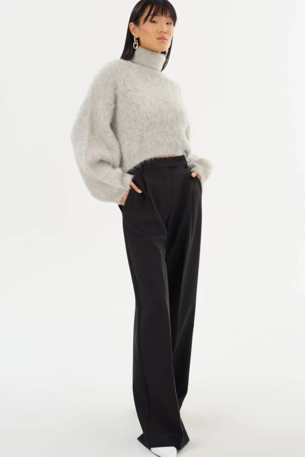 LAMARQUE Tops | GARCELLE | Wool Turtleneck Sweater Heather Grey