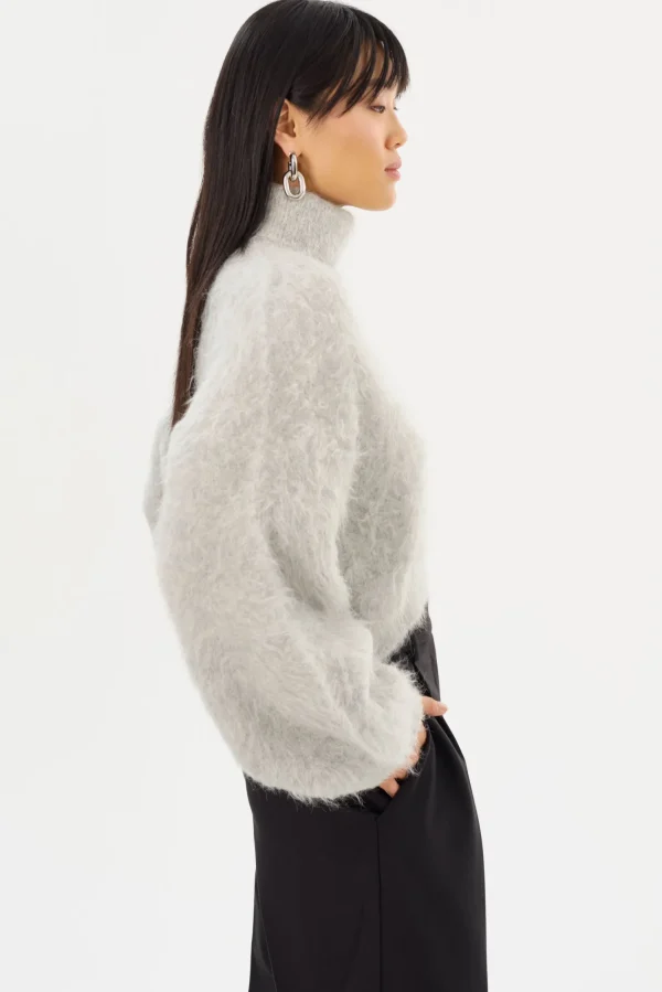 LAMARQUE Tops | GARCELLE | Wool Turtleneck Sweater Heather Grey
