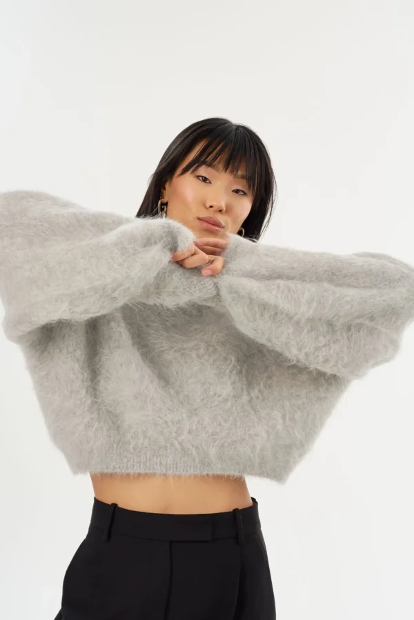 LAMARQUE Tops | GARCELLE | Wool Turtleneck Sweater Heather Grey