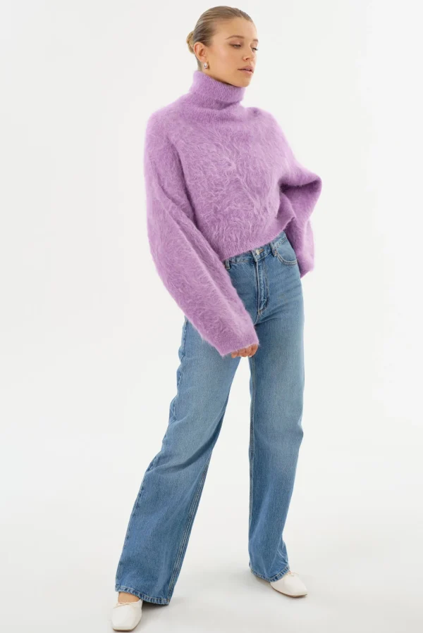 LAMARQUE Tops | GARCELLE | Wool Turtleneck Sweater Lavender Mauve