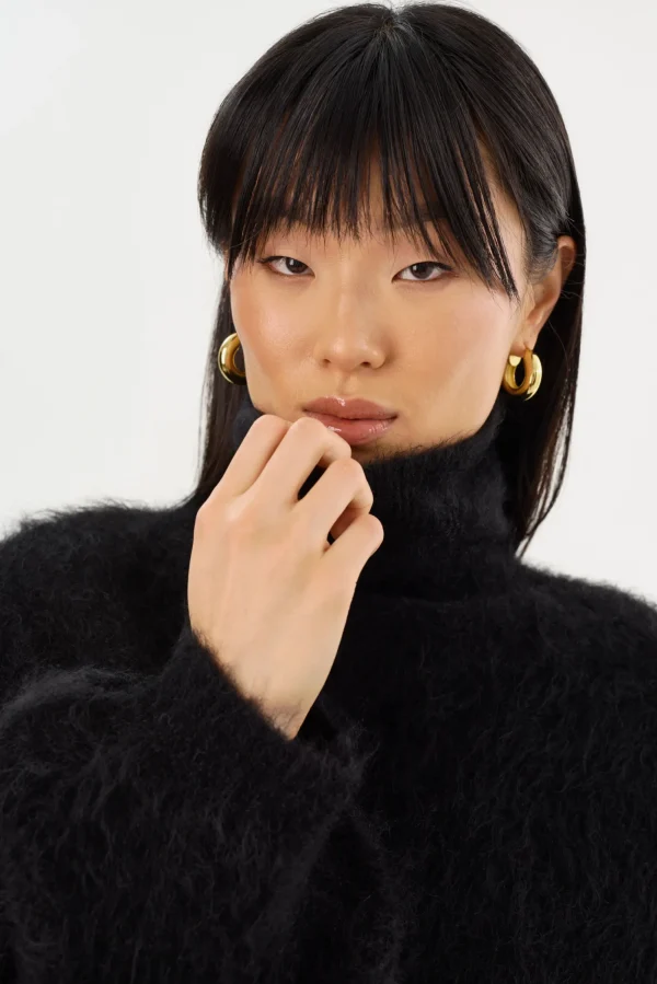 LAMARQUE Tops | GARCELLE | Wool Turtleneck Sweater Black