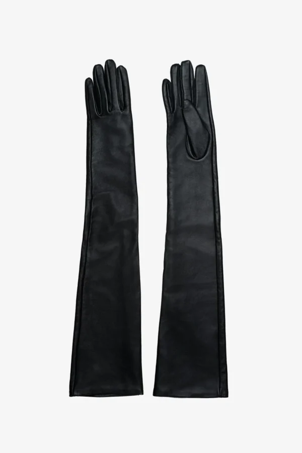 LAMARQUE Accessories | GISELE | Long Leather Gloves Black