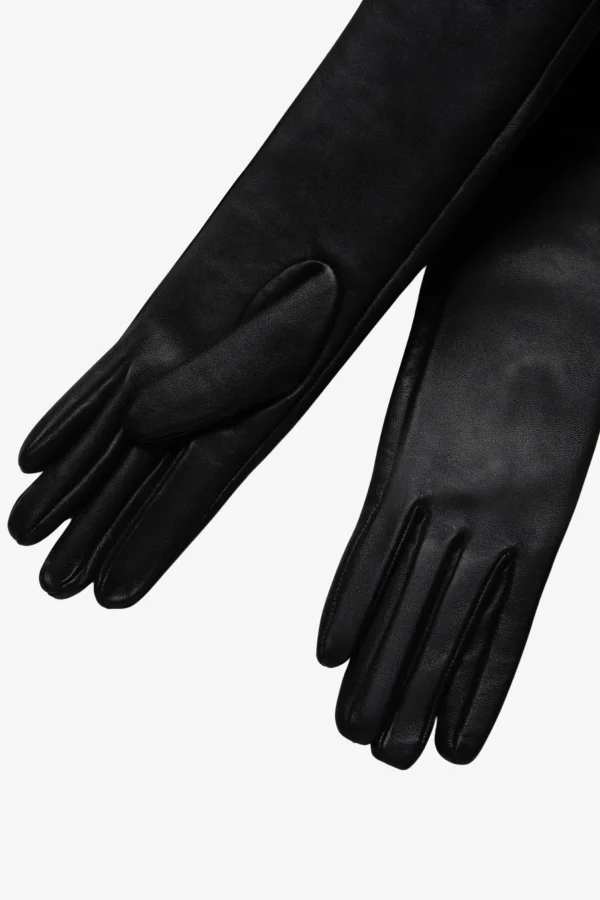 LAMARQUE Accessories | GISELE | Long Leather Gloves Black