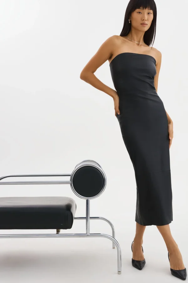 LAMARQUE Dresses | HAILEY | Leather Tube Dress Black