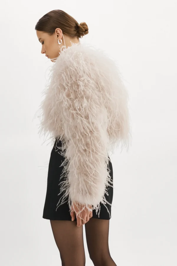 LAMARQUE Coats&Jackets | HALLIE | Ostrich Feather Jacket Feather Pink