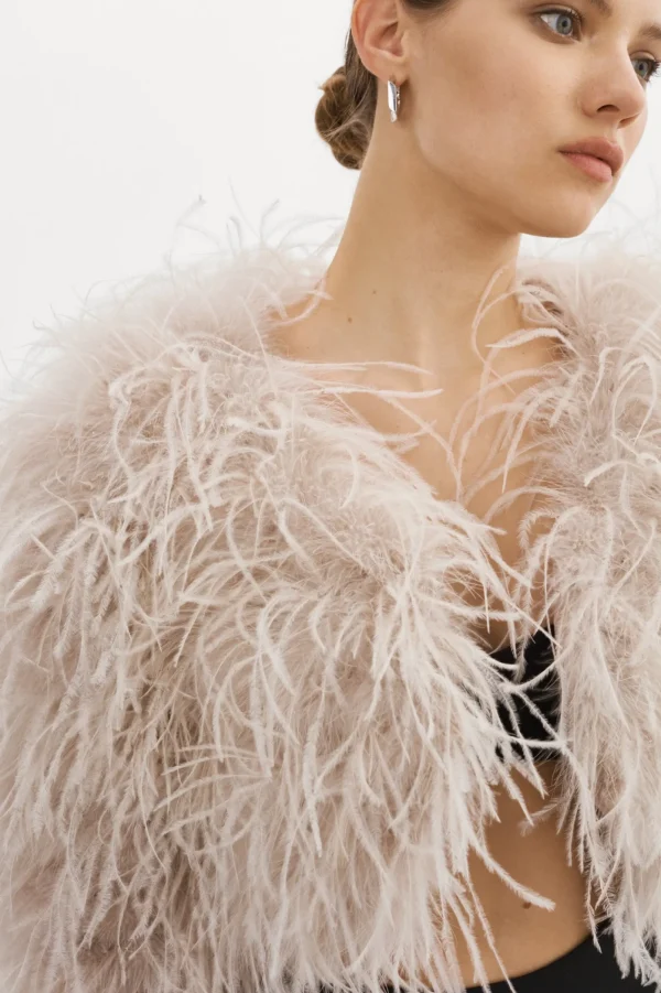 LAMARQUE Coats&Jackets | HALLIE | Ostrich Feather Jacket Feather Pink