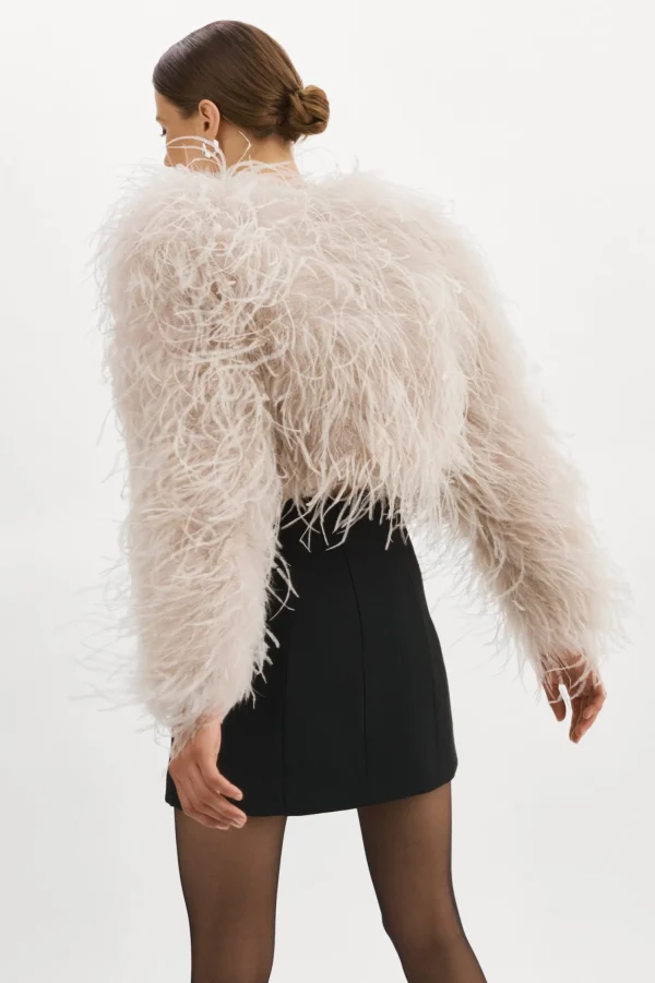 LAMARQUE Coats&Jackets | HALLIE | Ostrich Feather Jacket Feather Pink