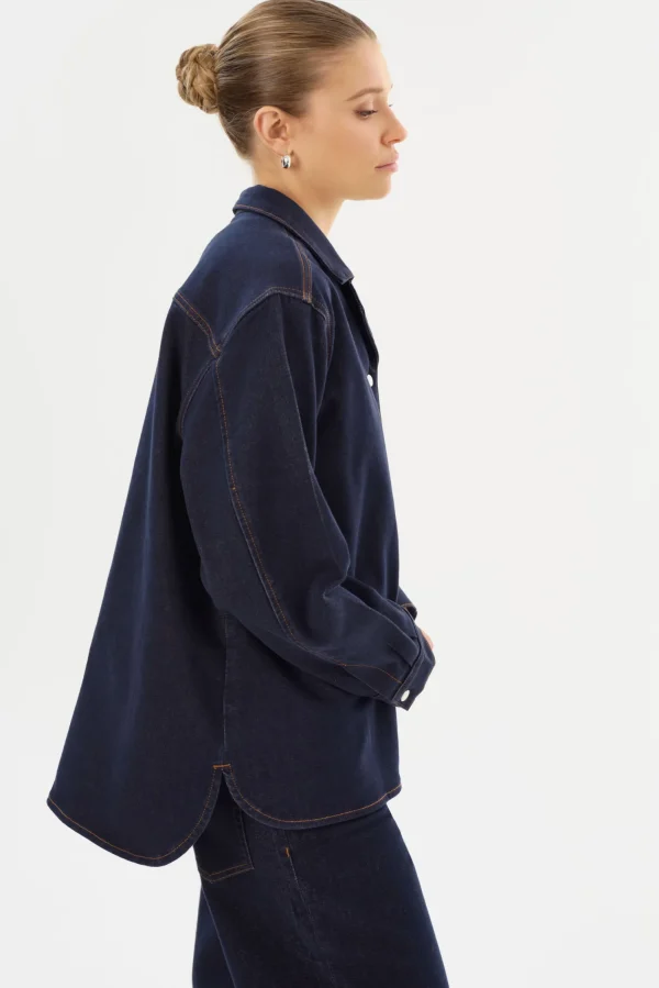 LAMARQUE Coats&Jackets | HAYA D | Denim Shacket Dark Indigo