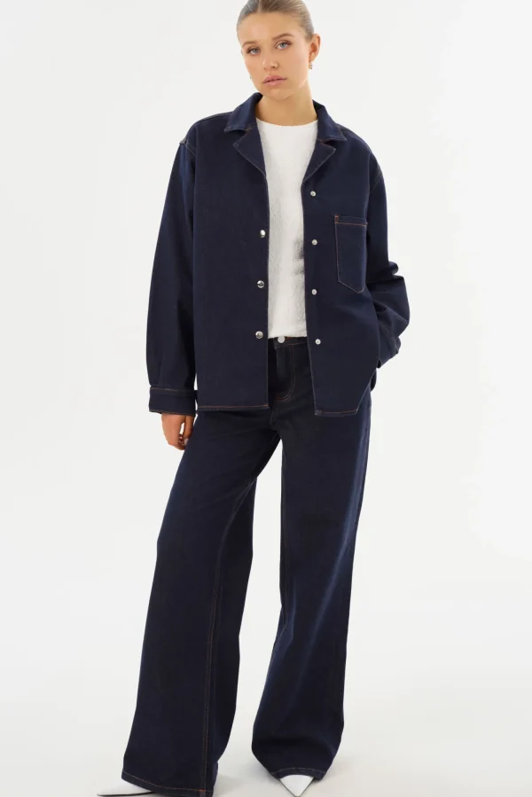 LAMARQUE Coats&Jackets | HAYA D | Denim Shacket Dark Indigo