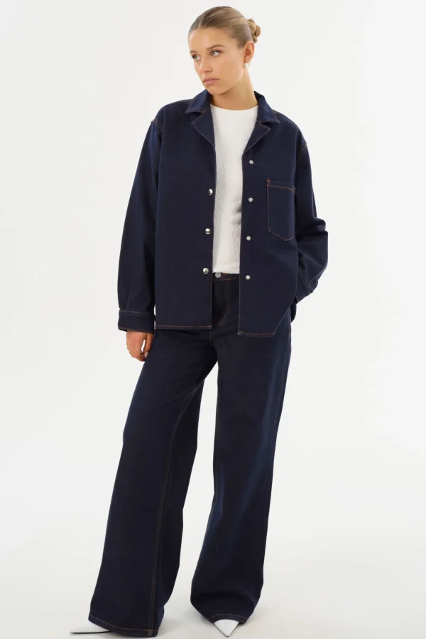 LAMARQUE Coats&Jackets | HAYA D | Denim Shacket Dark Indigo