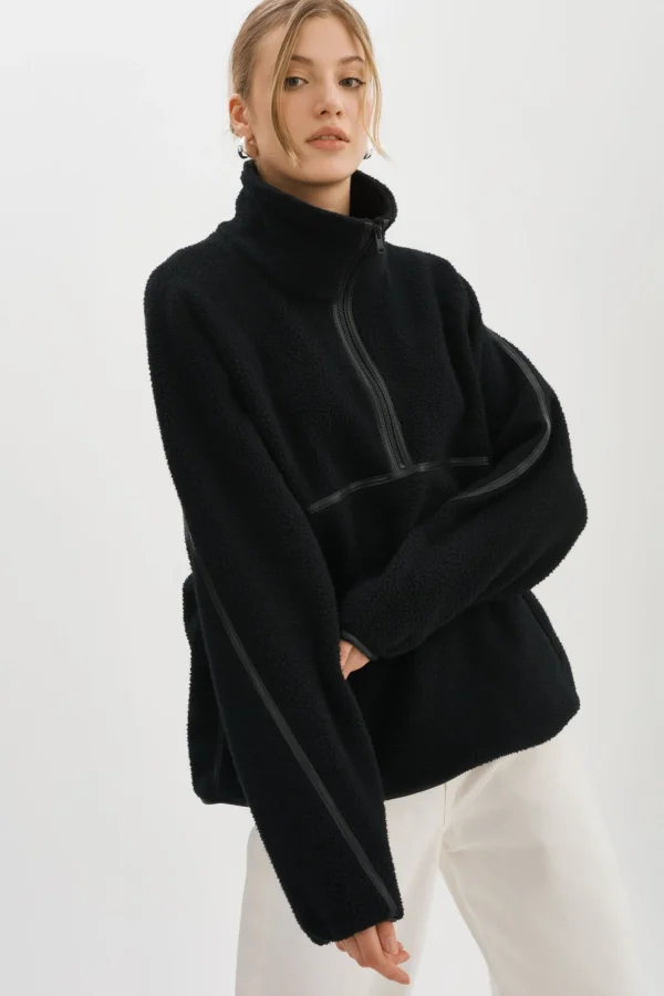 LAMARQUE Tops | HELSA | Polar Fleece Pullover Black / Black