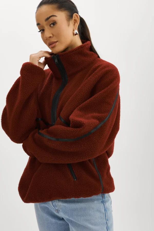 LAMARQUE Tops | HELSA | Polar Fleece Pullover Syrah